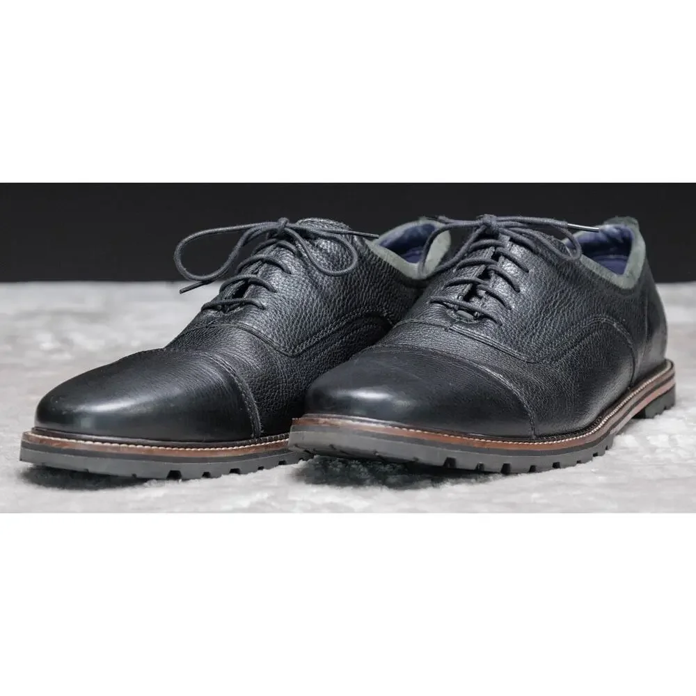 Cole Haan Richardson Black Leather Cap Toe Oxfords Grand 360 Mens Size 11.5